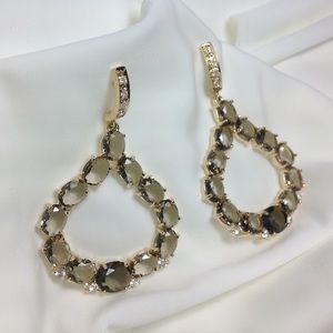 Smoky Quartz Natural Stone Earrings
